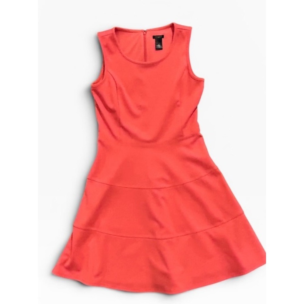 Ann Taylor Coral Fit & Flare Dress Sleeveless Classic Feminine Cocktail
